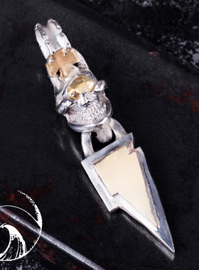 高山隆 点金十字金眼骷髅 闪电吊坠stoplight美式机车项链