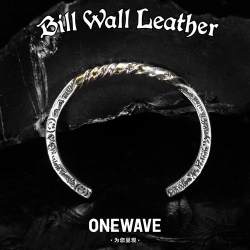 BillWallLeather鎏金方纽结手镯