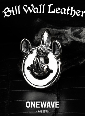 BillWallLeather纯银动物笑脸吊坠 小熊小猪太阳BWL项链