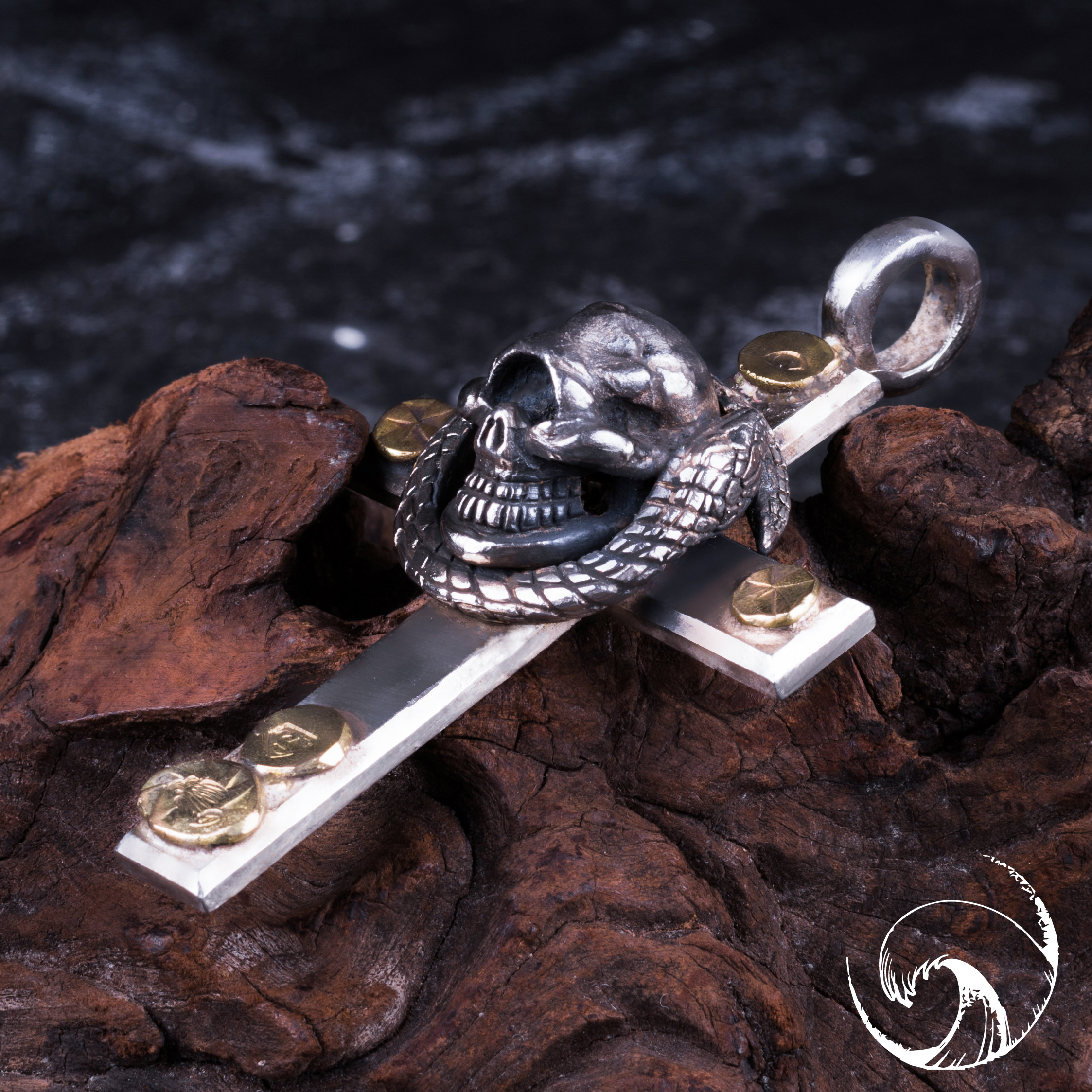 高山隆国内现货金盘骷髅项链