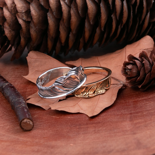 horizonblue戒指分离双色羽毛