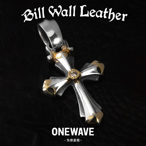 BillWallLeather鎏金十字架吊坠