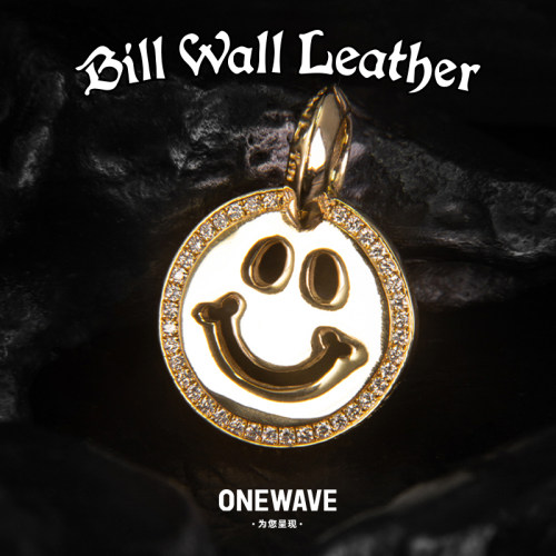 BillWallLeather18k金钻笑脸吊坠