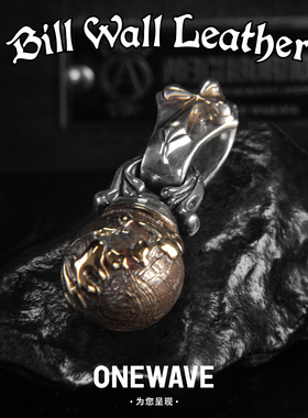 BillWallLeather骷髅环银球吊坠