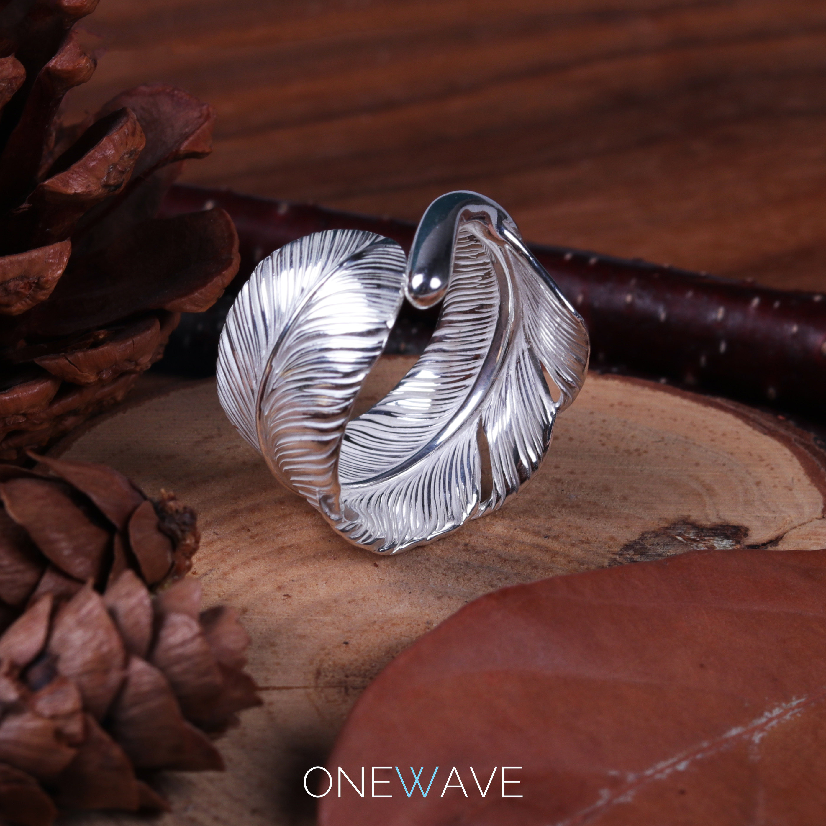 【国内现货】ken kikuchi 菊地健素银羽毛戒指 菊地建指环尾戒