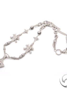 VSCH(ME) 国潮全钻轻奢酷百搭五角幸运星笑脸项链礼物