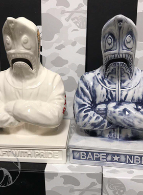 【现货】NEIGHBORHOOD X BAPE联名香炉Shark attack NBHD鲨鱼摆件