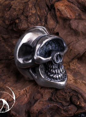 高山隆 骷髅头戒指 stoplight尾戒指环扳指 银饰机车