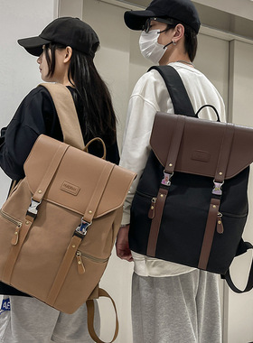 廿下大容量旅行潮牌双肩包女日韩校园风百搭背包15.6寸电脑包