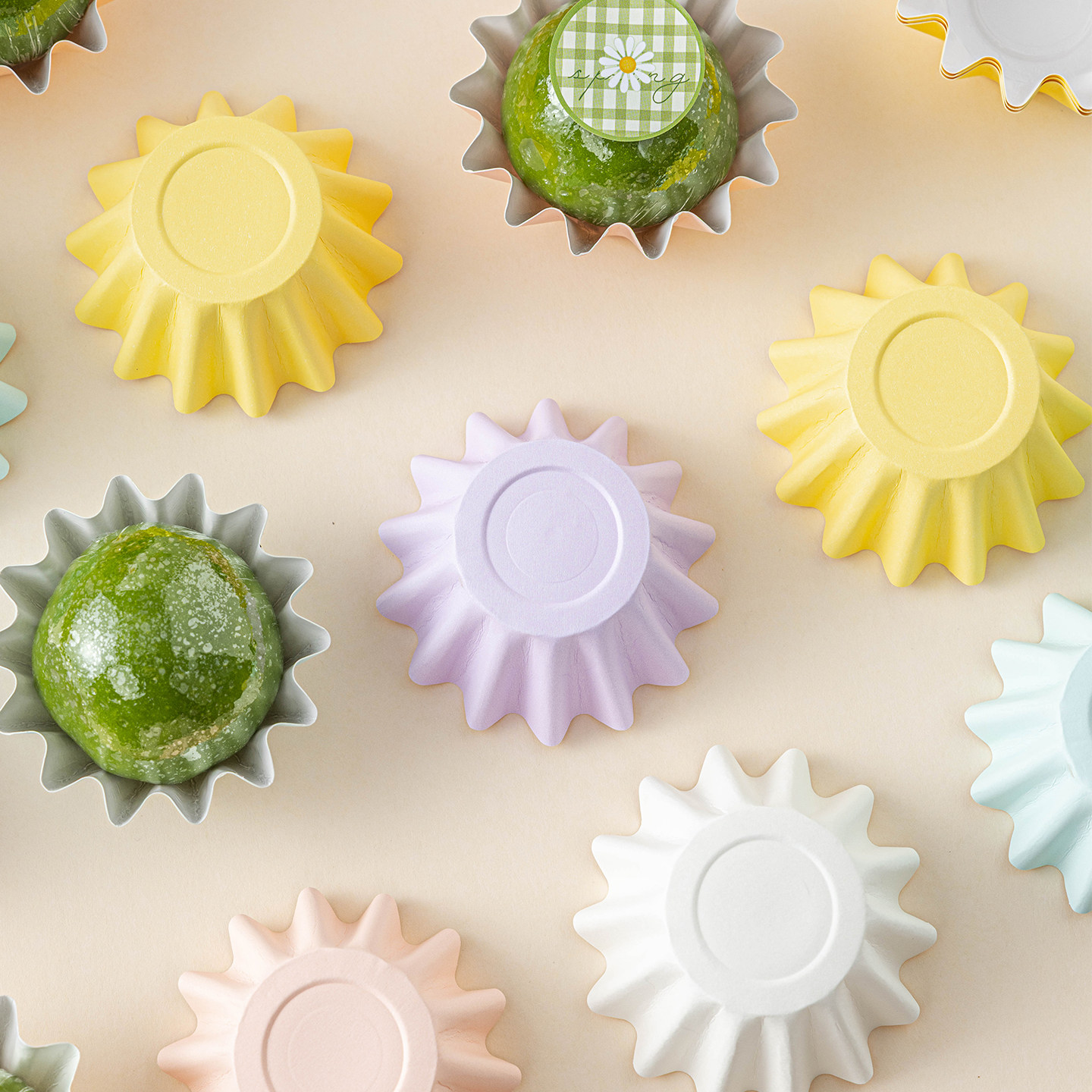 青团纸托雪媚娘硬底托一次性纸杯子蛋糕纸托食品级耐高温大号加厚