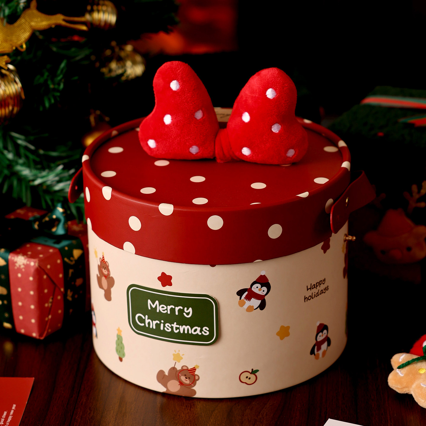 圣诞节礼物盒礼品儿童平安夜苹果袋伴礼打包饼干糖果零食包装大号