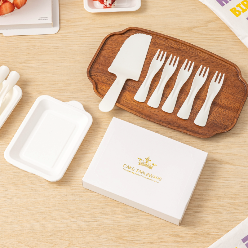 蛋糕刀叉盘套装生日食品级加厚一次性餐具小碟子甜品高级烘焙新盒