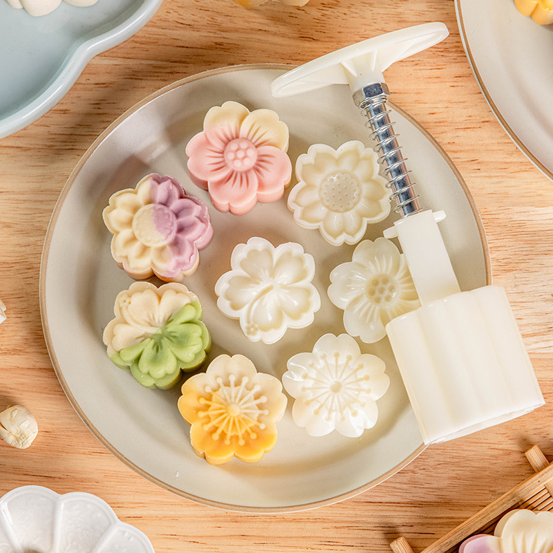 樱花月饼模具绿豆糕冰皮中式糕点心按压手家用2026新款30克g中秋