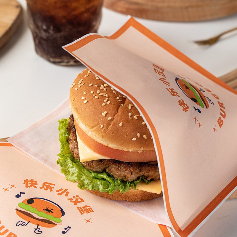 汉堡包装纸袋三明治饭团专用防油