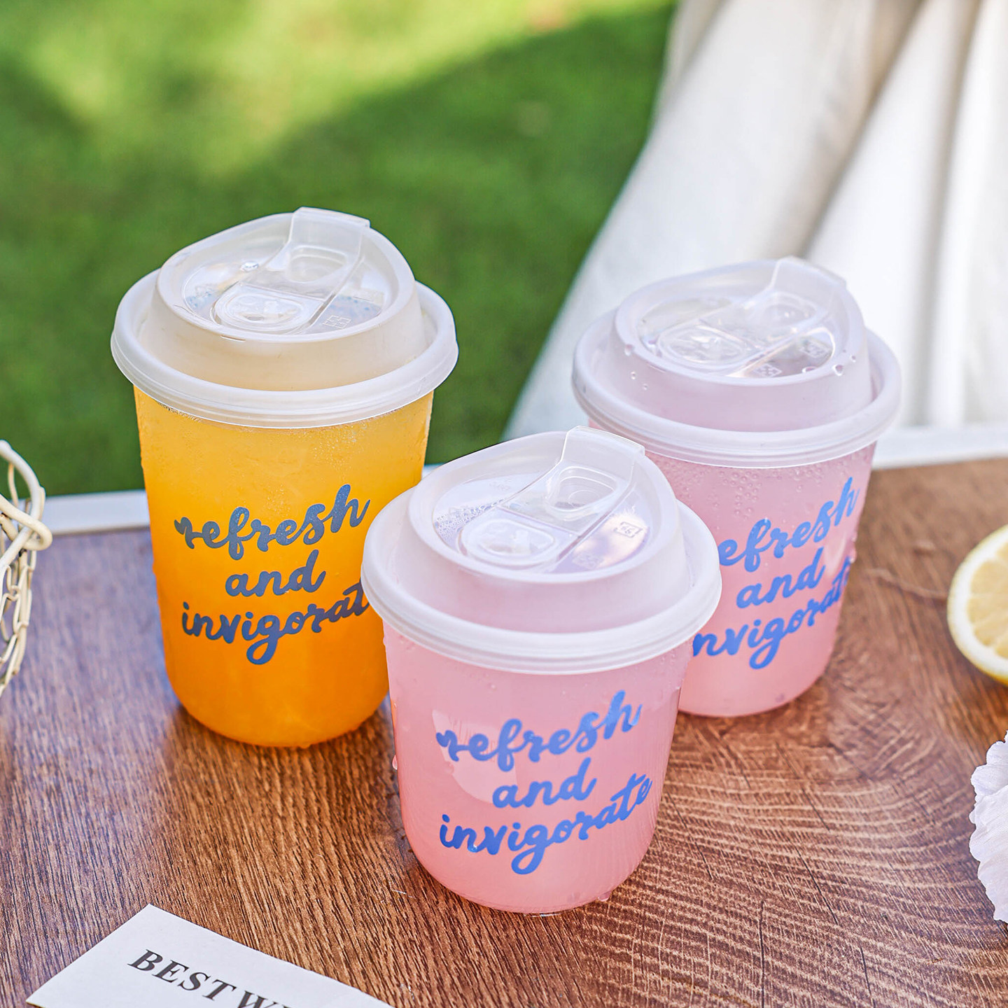 一次性咖啡杯子奶茶杯带盖塑料冷饮料品外出携带店打包专用商果汁