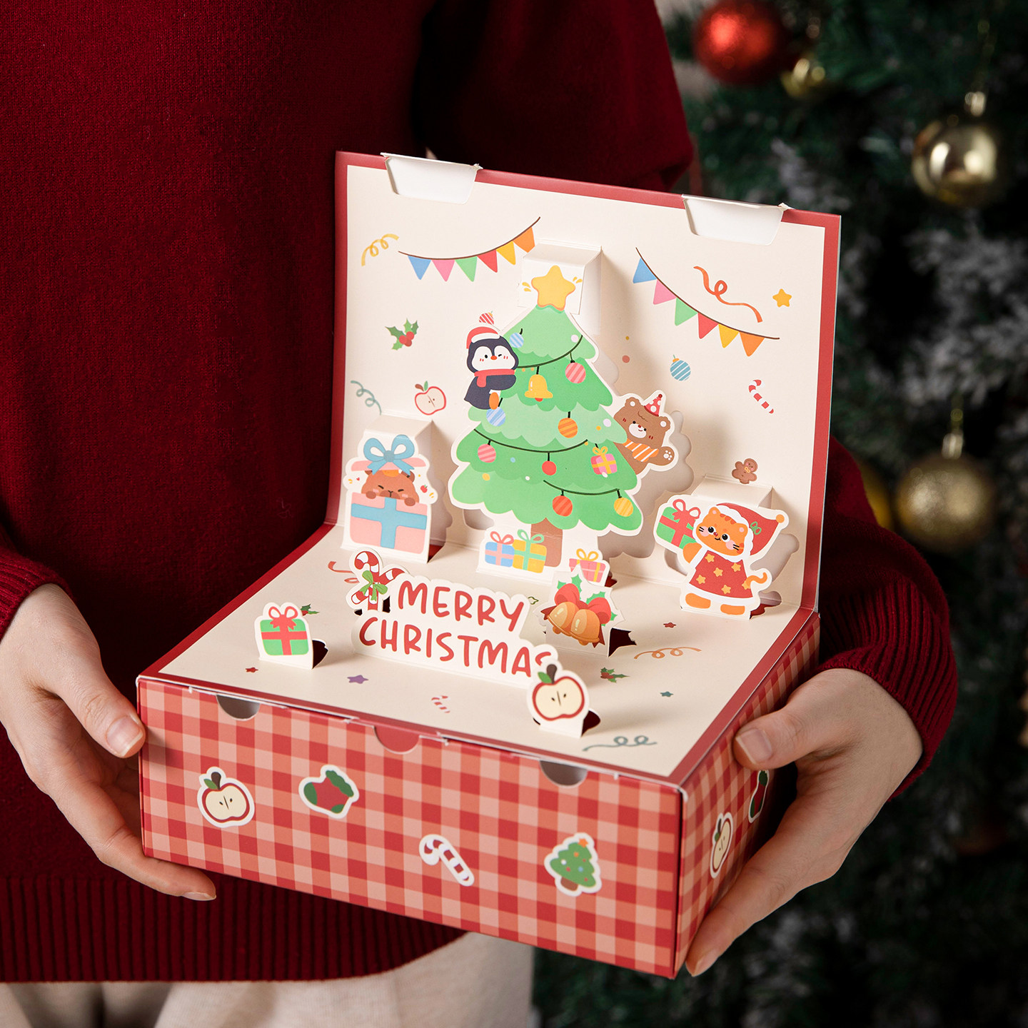 圣诞包装盒节饼干曲奇礼物品雪花酥苹果糖果零食空子小太妃甜品打