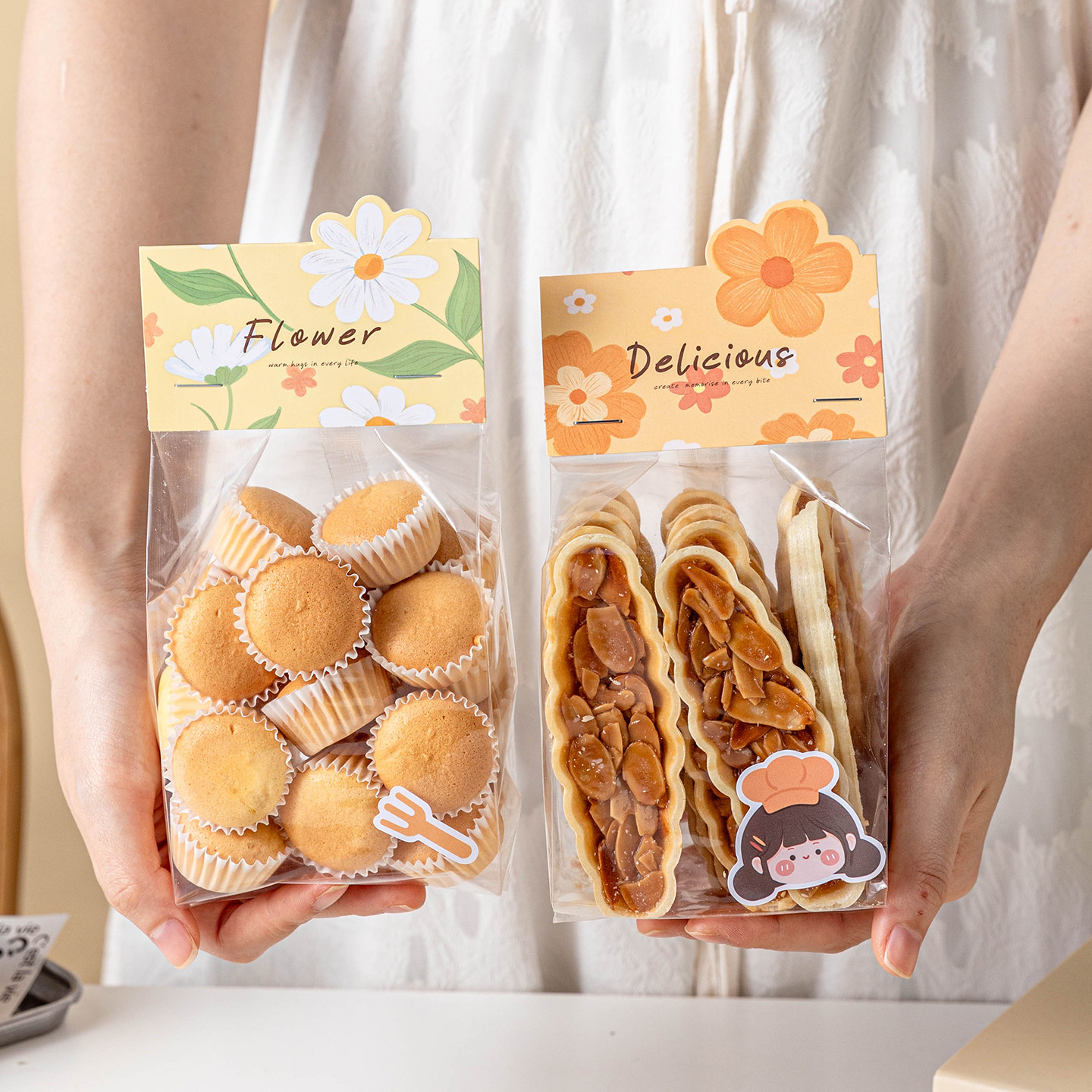 饼干包装袋卡头子糖果曲奇烘焙小蛋糕糯米船零食雪花酥玛格丽特