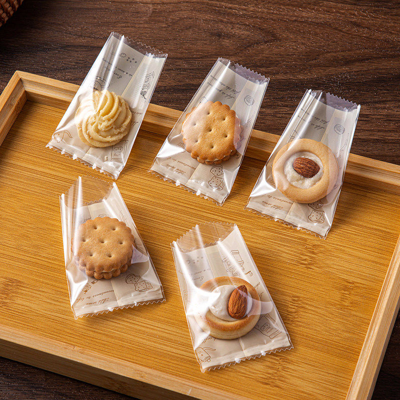 小饼干包装袋曲奇雪花酥盒机封打包独立单烘焙蔓越莓糖果塑自纽扣