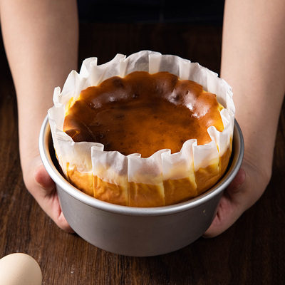 巴斯克油纸蛋糕纸托4寸四6寸六5五免折叠垫防烘焙模具脱食品专用