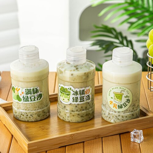 绿豆沙杯子汤一次性奶茶牛乳塑料