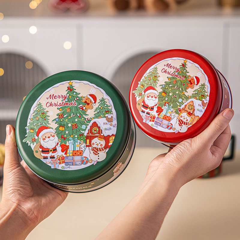 圣诞节礼物盒品伴手包装马口铁空盒小树创意儿童糖果精美铁盒卡通