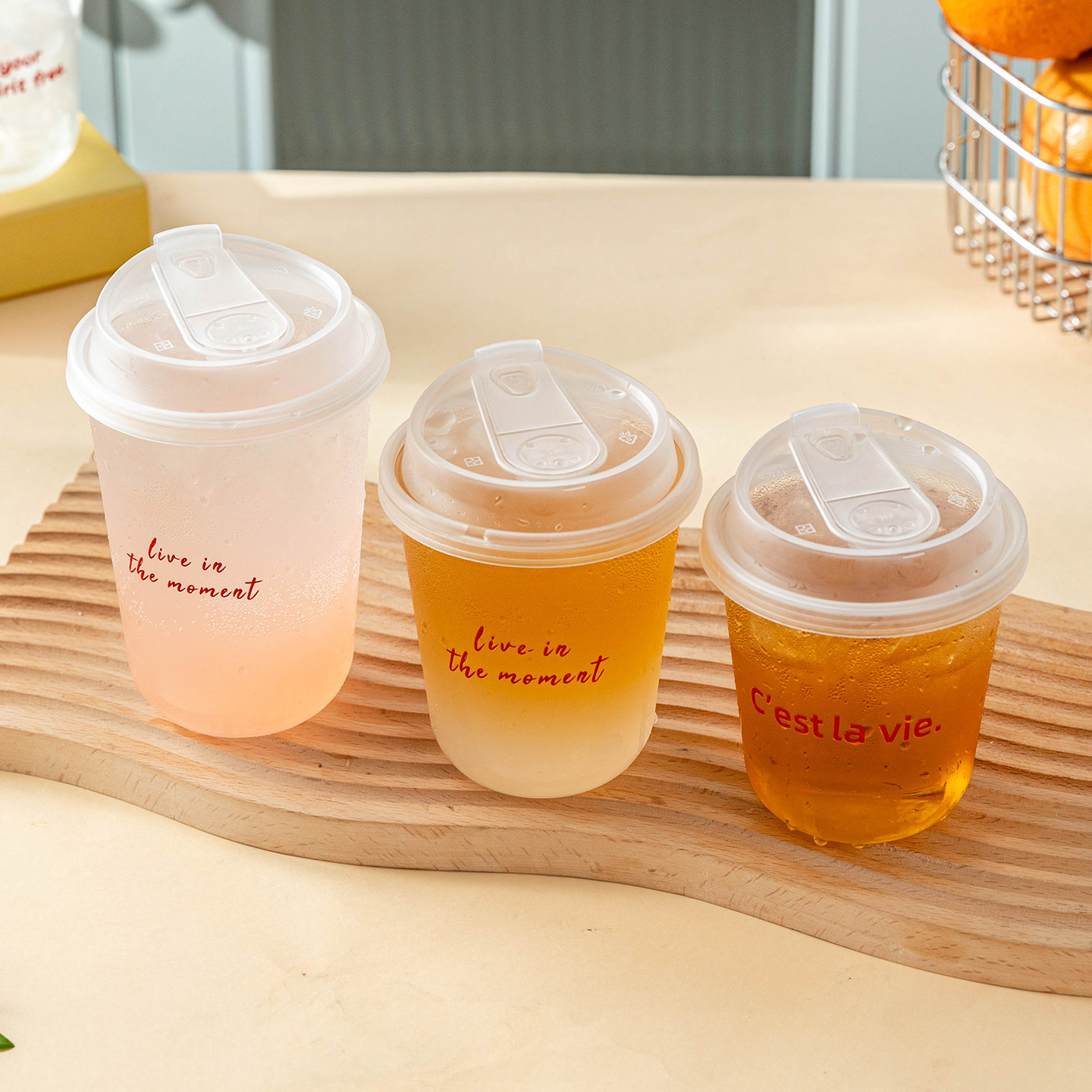 一次性咖啡杯子果汁冰杯的奶茶外出携带盖饮料塑加厚家店专用打包