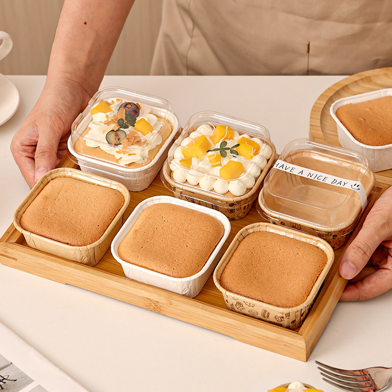 纸杯蛋糕纸托杯子带盖枣糕面包烤箱专用小蛋糕盒包装防油烘焙模具