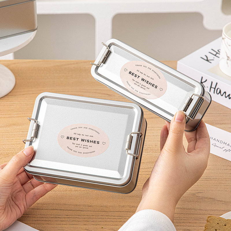 曲奇饼干包装盒子搭扣白脱雪花酥糖果铁长方形空罐马口牛轧太妃袋