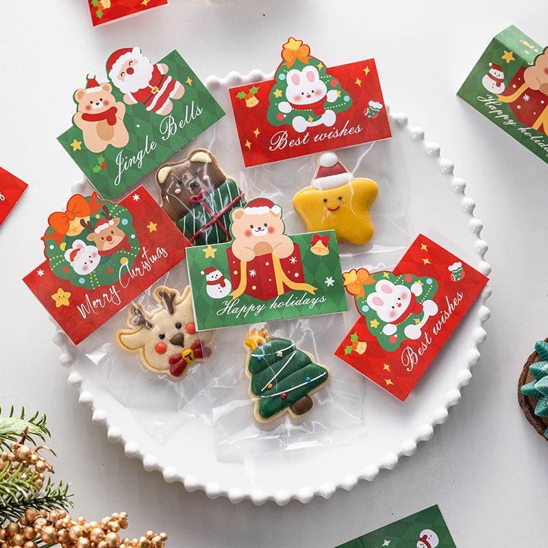 圣诞饼干包装袋子曲奇卡头糖霜糖果甜点雪花酥零食大号节礼盒烘焙