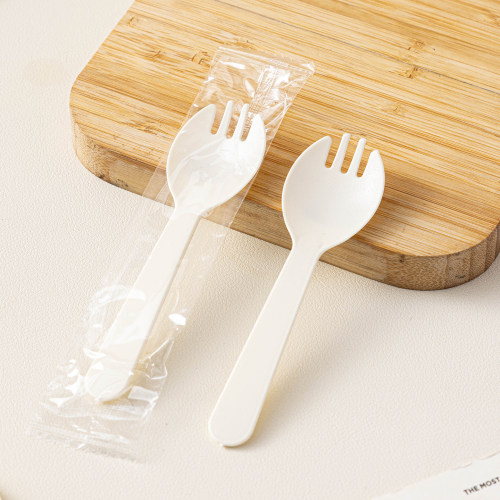 一次性勺子叉勺单独立包装食品级蛋糕甜品塑料商用餐具专用小黑白