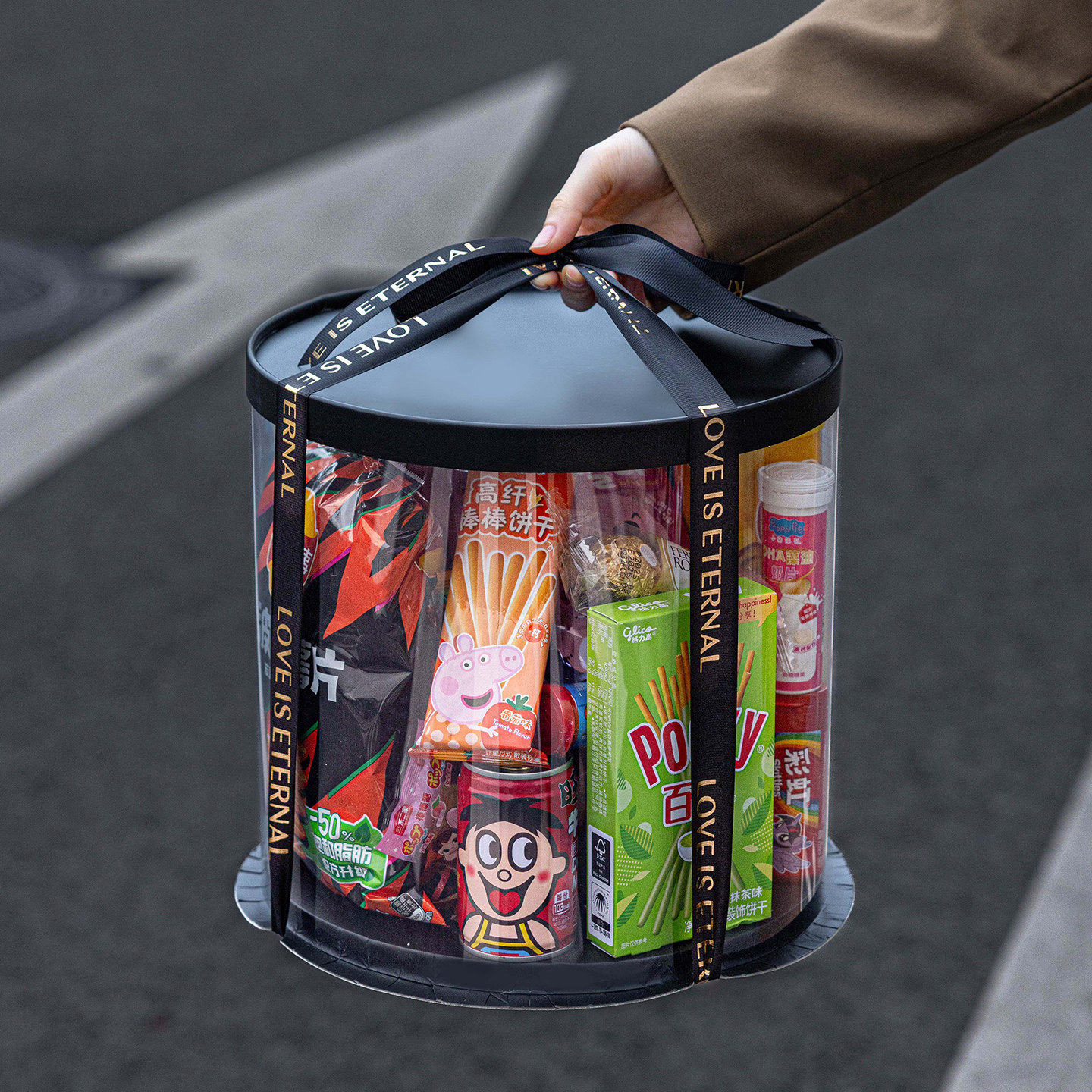圆形蛋糕盒透明空加高6寸8八六零食礼物品盒子丝带大白黑鲜花