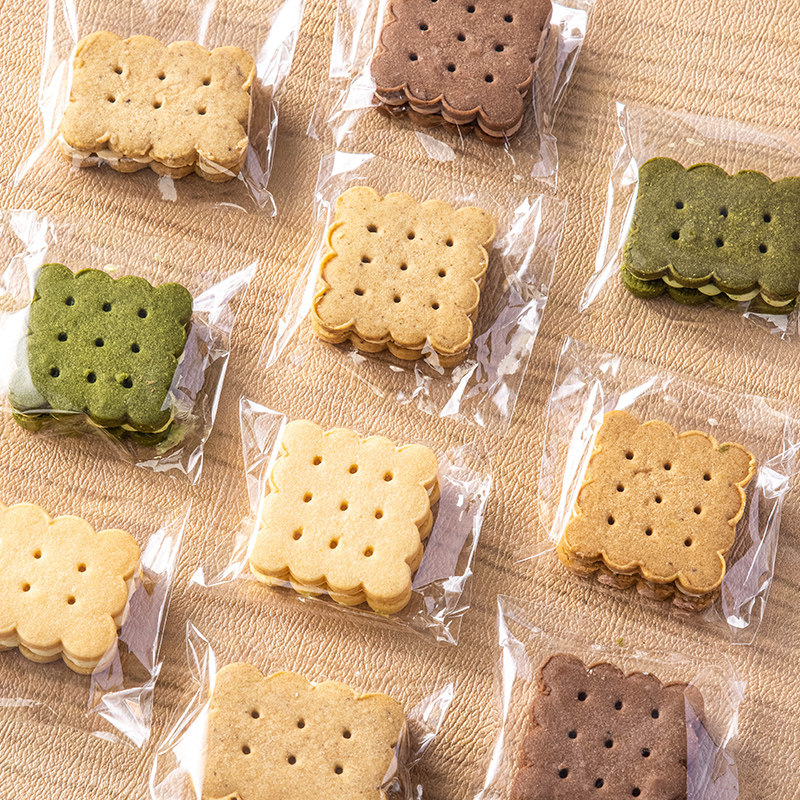 透明白脱饼干包装袋自封粘糖果单独立曲奇雪花酥小的盒子烘焙零桃