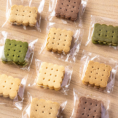 透明白脱饼干包装袋自封粘糖果单独立曲奇雪花酥小的盒子烘焙零桃