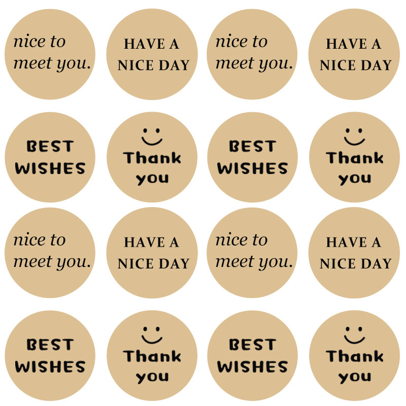 烘焙贴纸封口贴卡通圆形饼干盒野餐包装标签可爱手工笑脸不干胶