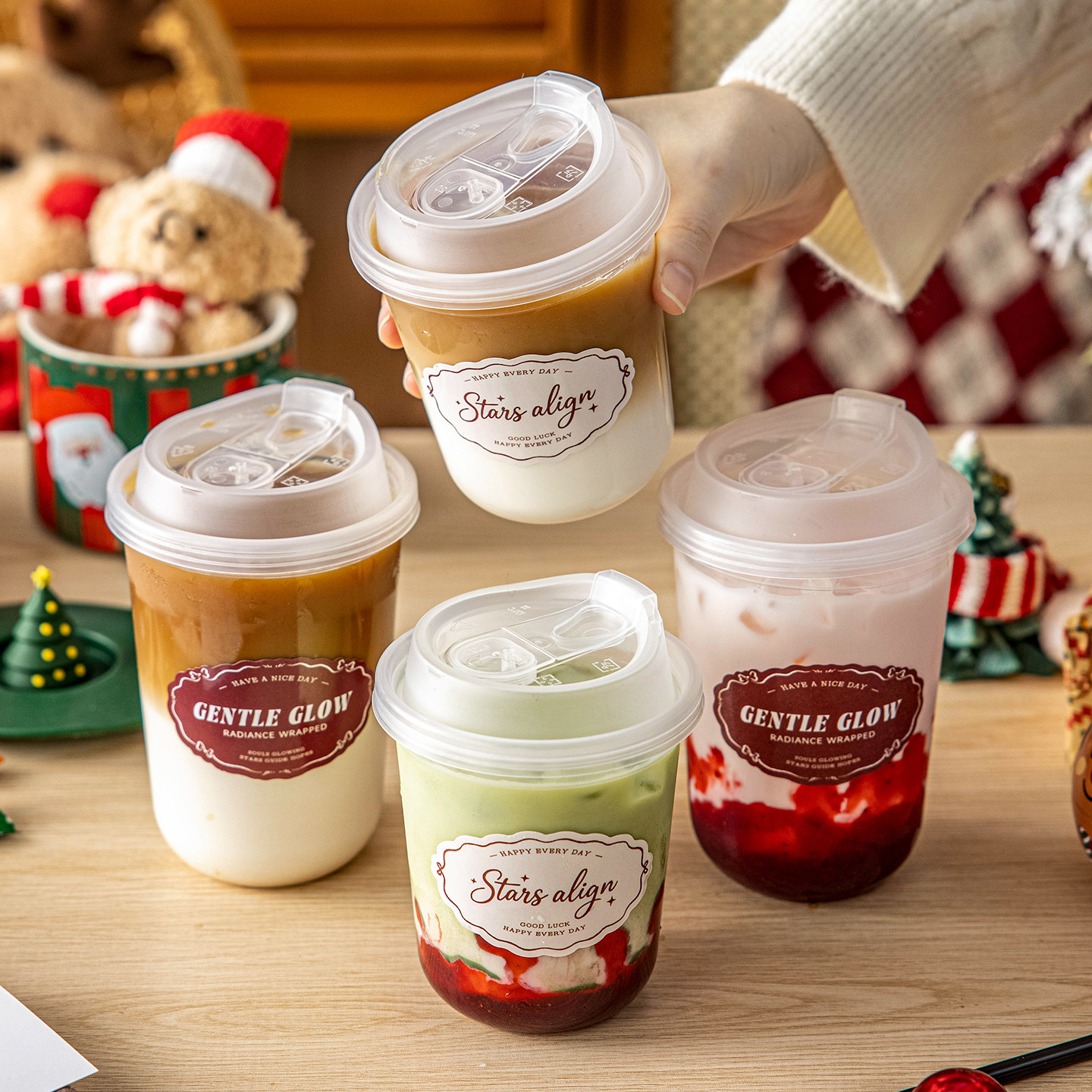 一次性奶茶杯子咖啡食品级加厚耐高温带盖塑料饮料打包热饮耐高温