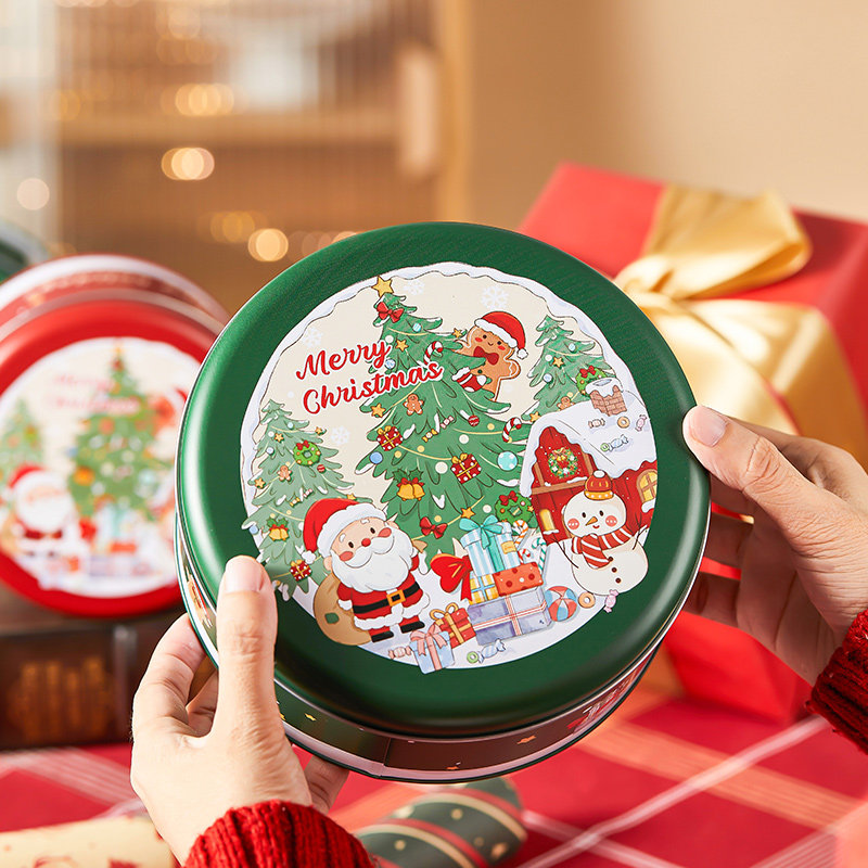 圣诞节礼物盒品伴手包装马口铁空盒小树创意儿童糖果精美铁盒卡通