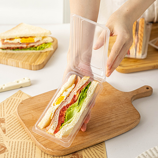 三明治包装盒子袋纸可重复使用打包便当三角形专用早餐面包小贝的