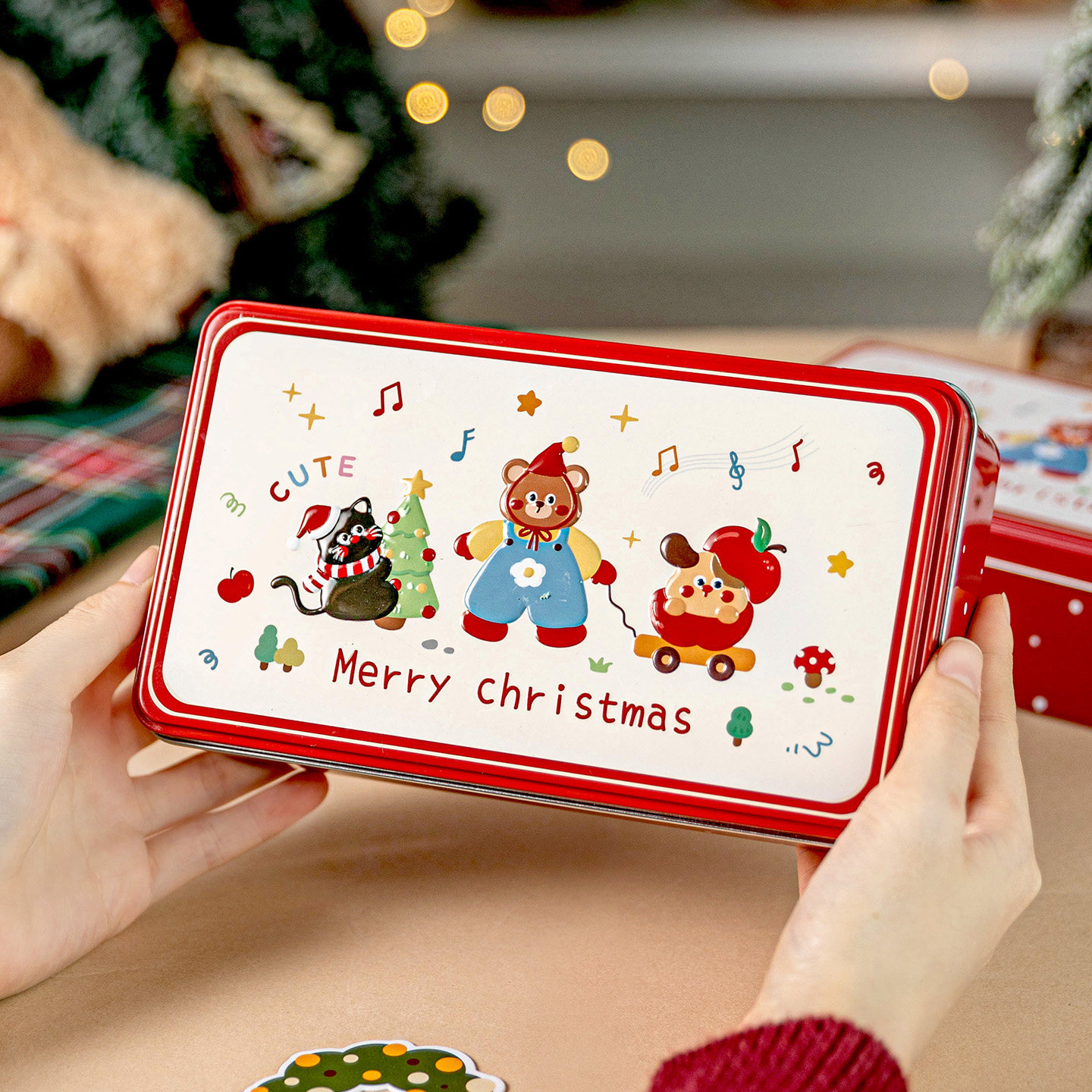 圣诞包装盒铁盒曲奇饼干糖果烘焙礼物品空罐伴手礼太妃收纳巧克力