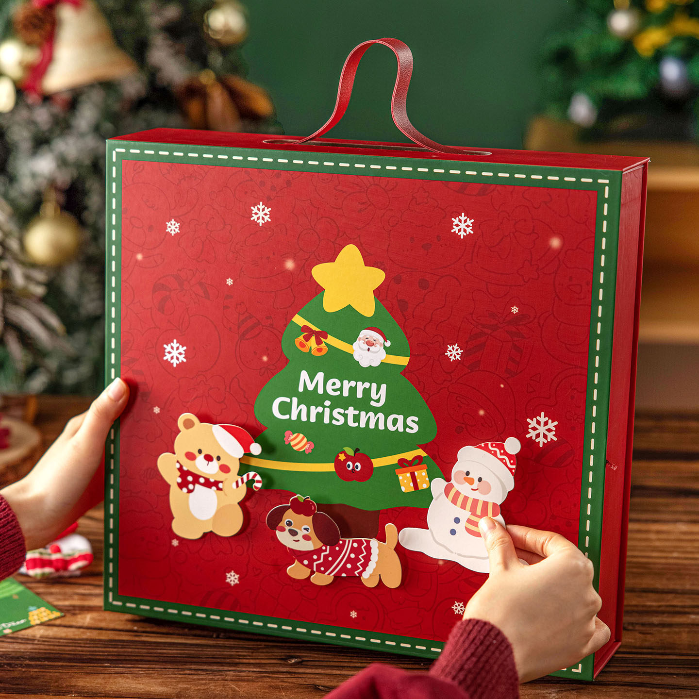 圣诞礼物盒礼品儿童平安夜伴袋礼创意打包饼干糖果零食苹果包装大