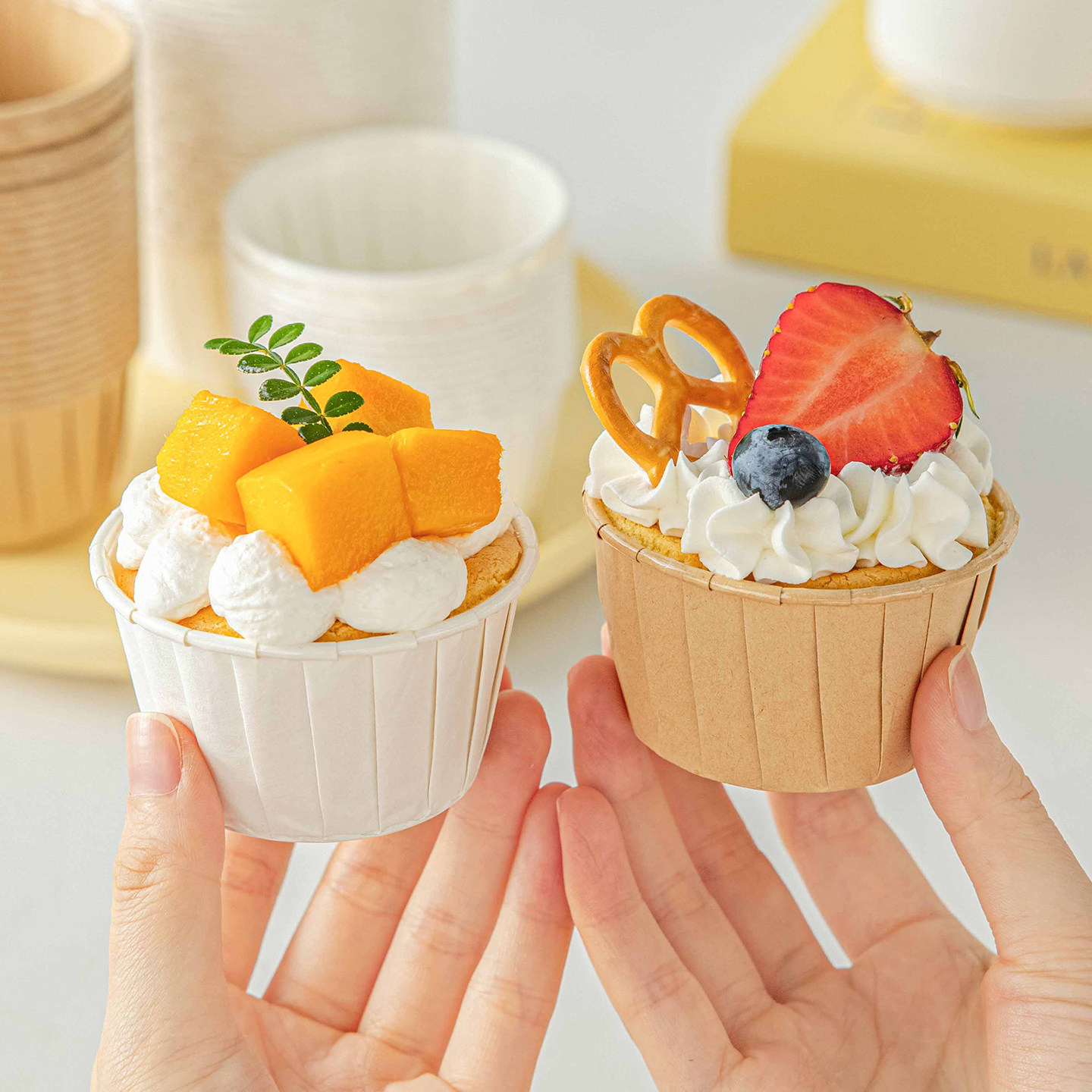 大号卷边纸杯蛋糕纸托纸杯子烘焙空气炸锅烤箱专用食品级麦芬模具