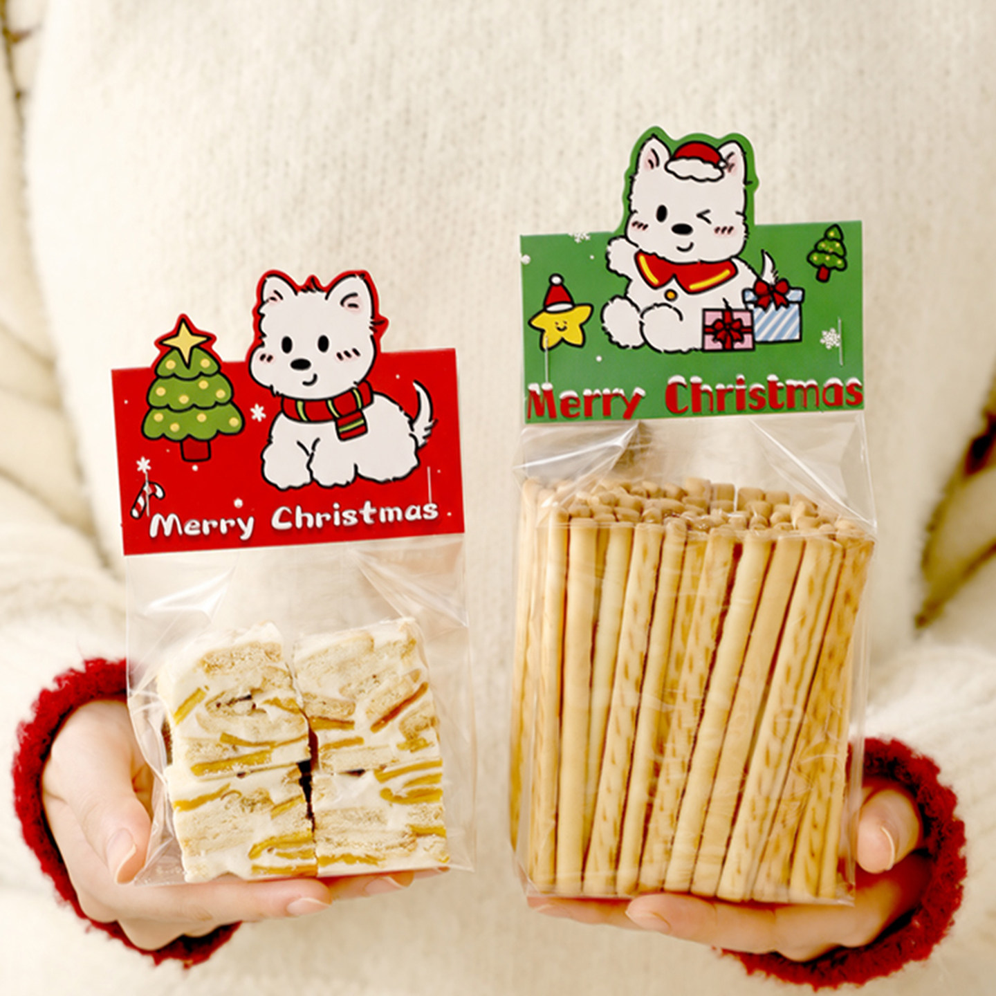 圣诞饼干包装袋子糖霜曲奇卡头糖果太妃雪花酥零食大小节盒烘焙礼