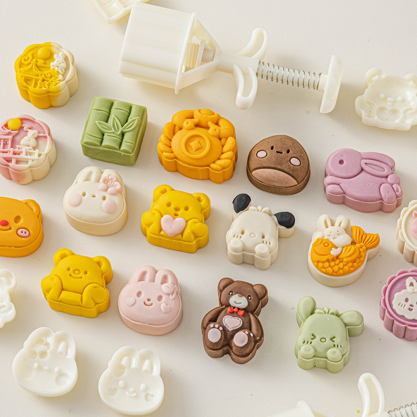 卡通冰皮月饼模具2026新款烘焙50克75g手压式按儿童磨具糕点可爱