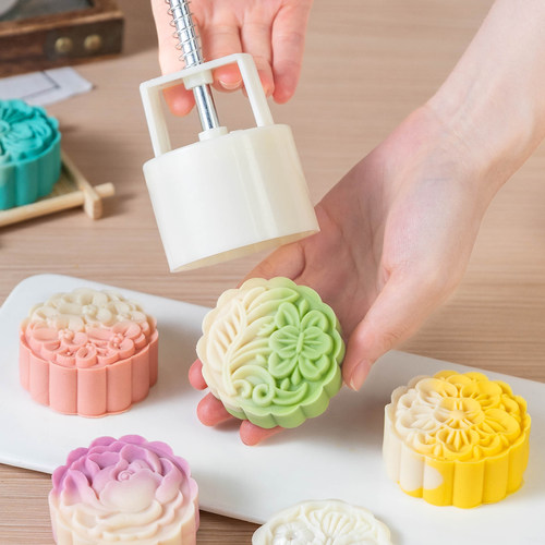 2026新款花朵月饼模具手压式家用50g75克工磨食品级冰皮糕点烘焙