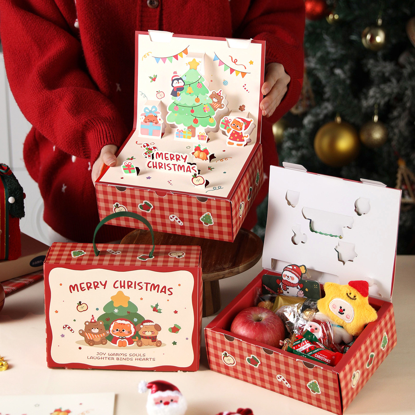 圣诞包装盒节饼干曲奇礼物品雪花酥苹果糖果零食空子小太妃甜品打