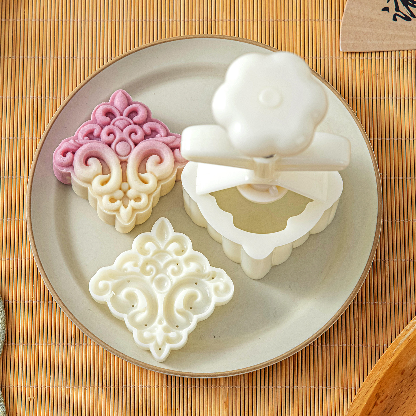 2026新款月饼模具手压式家用按50g75克磨广敦煌绿豆糕点做的冰皮图片