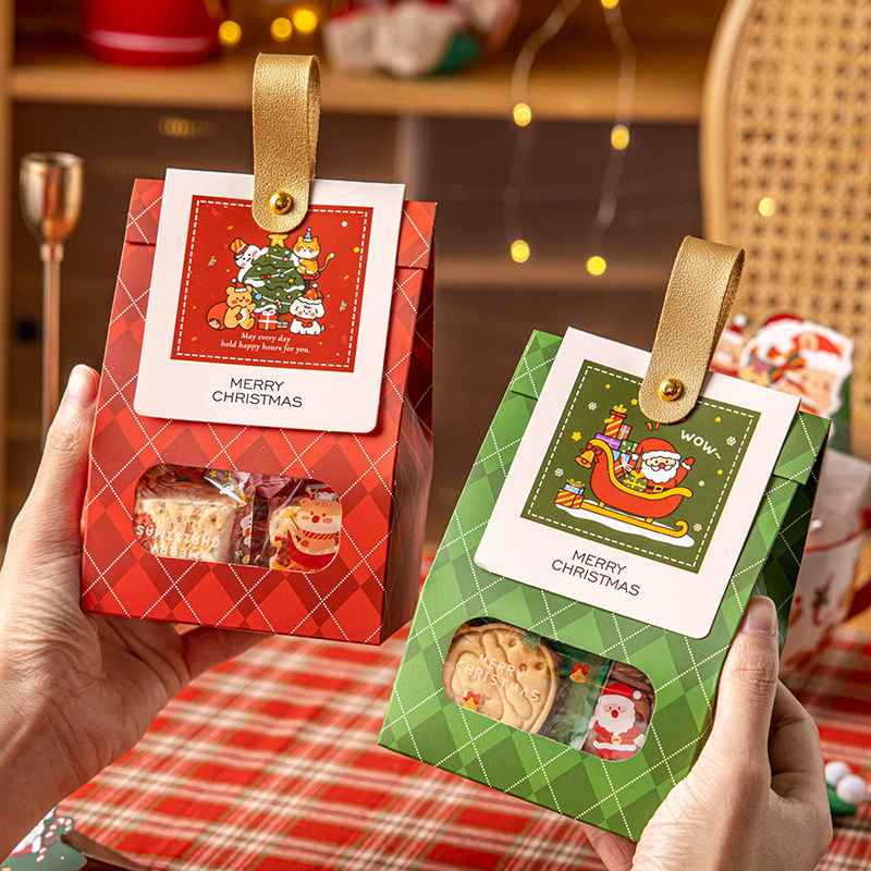 圣诞包装盒节饼干袋礼品袋雪花酥太妃糖果烘焙打包空手提子迷你