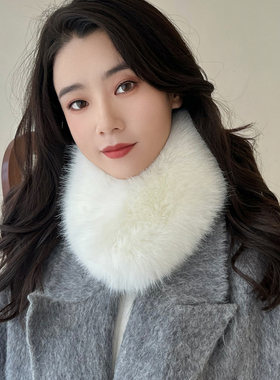 新款仿真狐狸毛毛围巾皮草毛领百搭时尚磁吸扣护颈围脖套保暖女冬