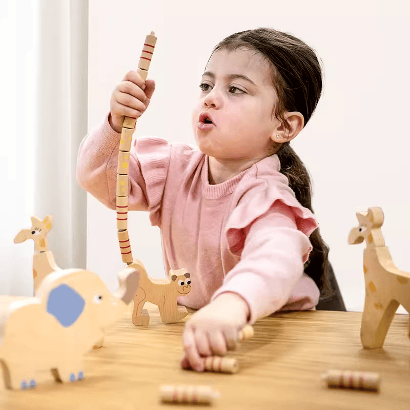 EDUCO森林动物测量游戏 儿童数学长短比较认知 木制早教玩具 3岁+