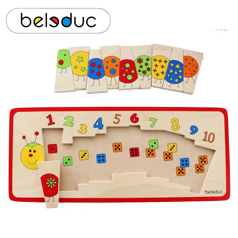 毛毛虫火车排排拼图幼儿智力玩具