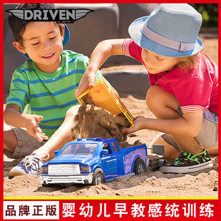 美国driven玩具车迷你拖车工程车套装消防车仿真警车模型认知车模